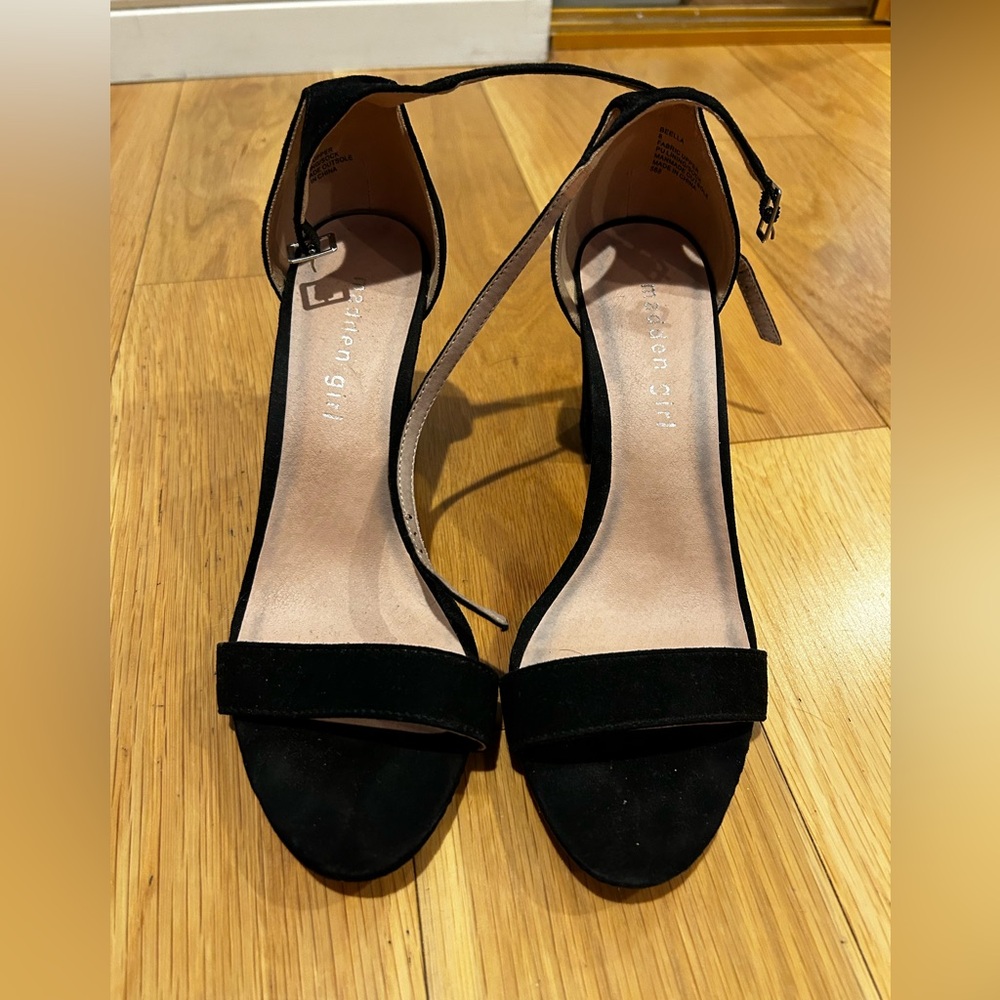 Steve Madden Beella Black Suede Block Heel